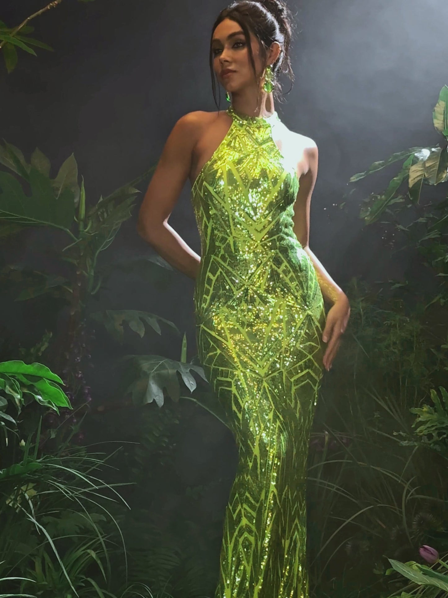 Lajita Halterneck Sequin Maxi Dress