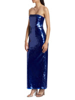 Mira Sequin Strapless Gown