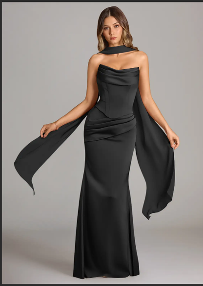 Abstract Bouquet Floral A-Line Sweetheart Neckline Chiffon Dress（副本）