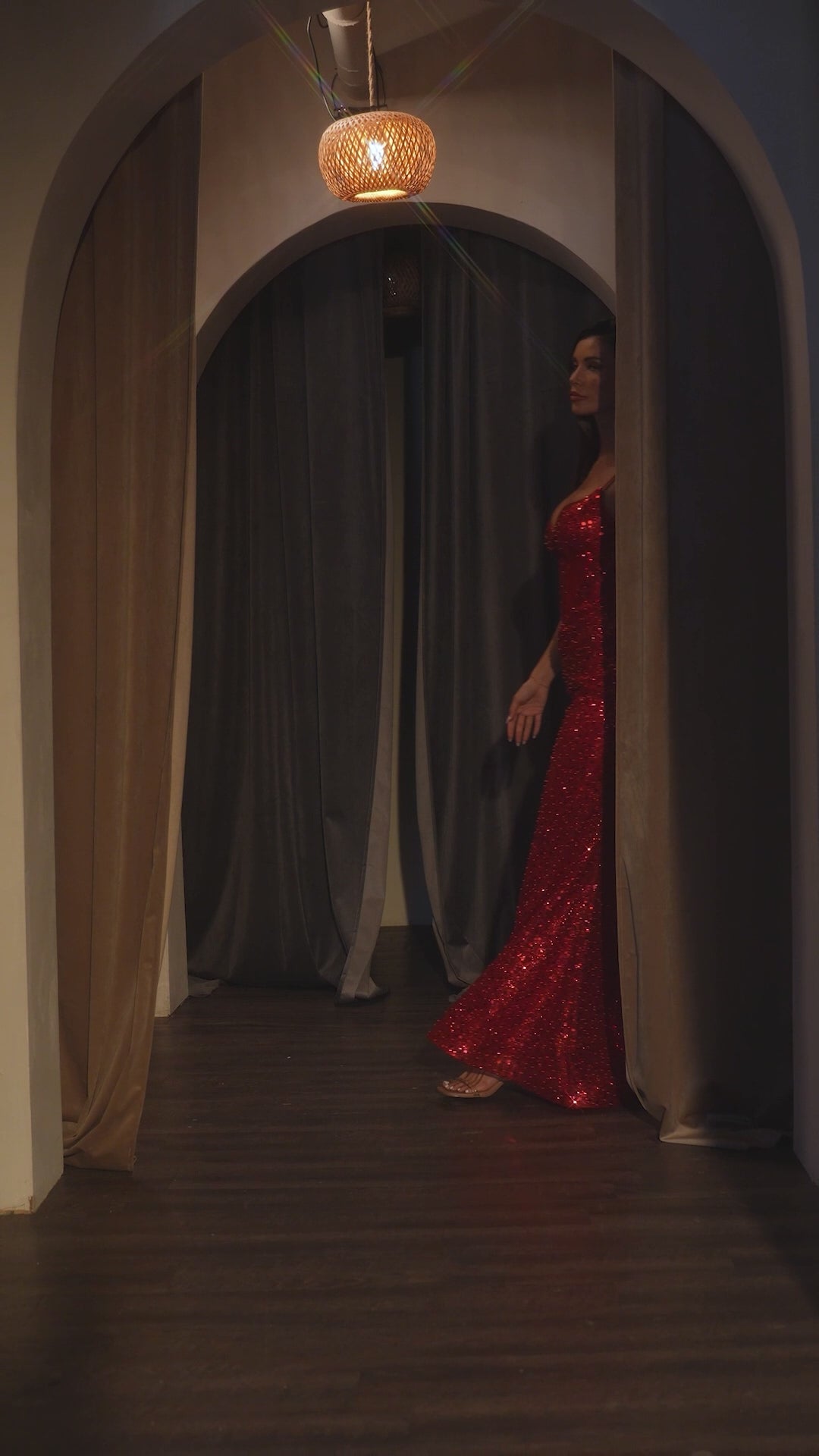 Long Sequin Corset Prom Dress: Ladivine CC0401