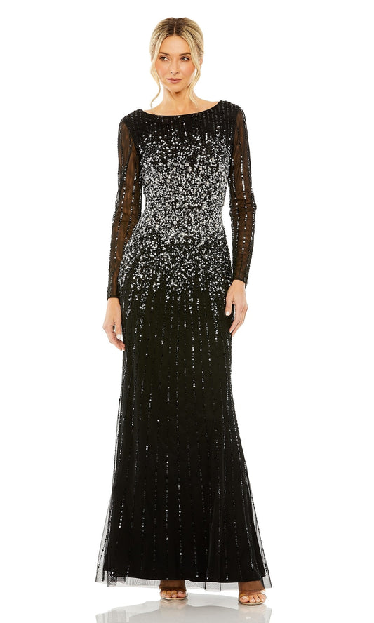 Long Sleeve Sequin Formal Gown: Mac Duggal 9226