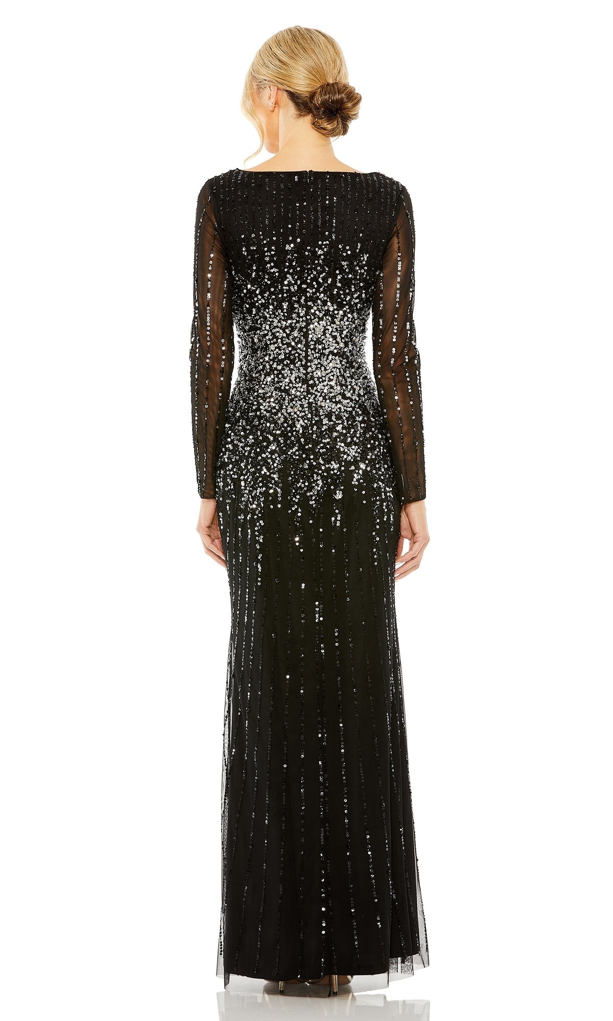Long Sleeve Sequin Formal Gown: Mac Duggal 9226