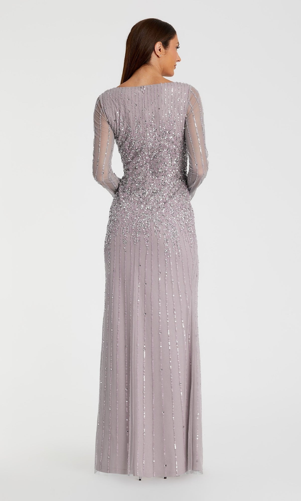 Long Sleeve Sequin Formal Gown: Mac Duggal 9226