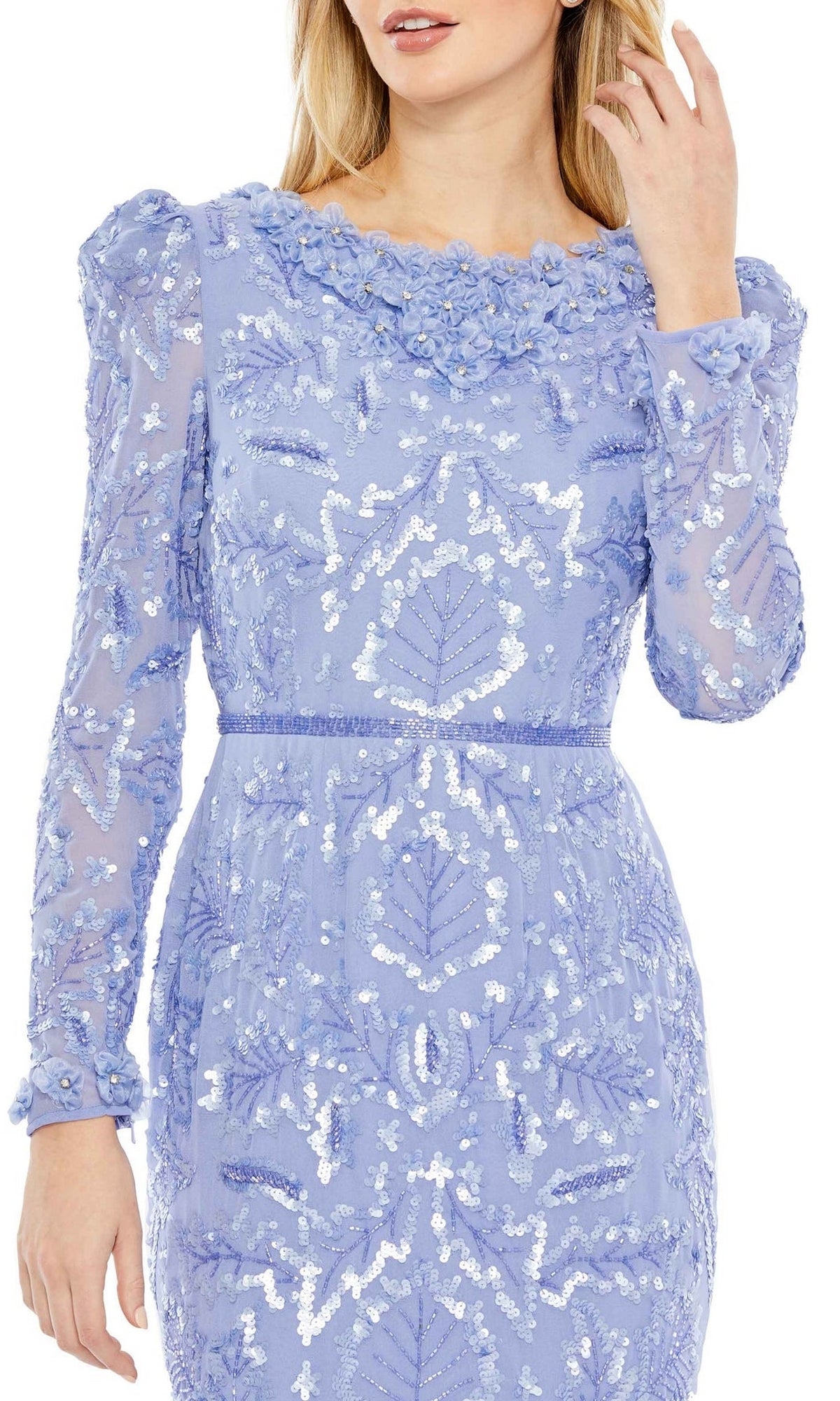 Sequin Midi Wedding Guest Dress: Mac Duggal 93595