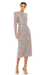 Sequin Midi Wedding Guest Dress: Mac Duggal 93595