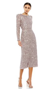 Sequin Midi Wedding Guest Dress: Mac Duggal 93595