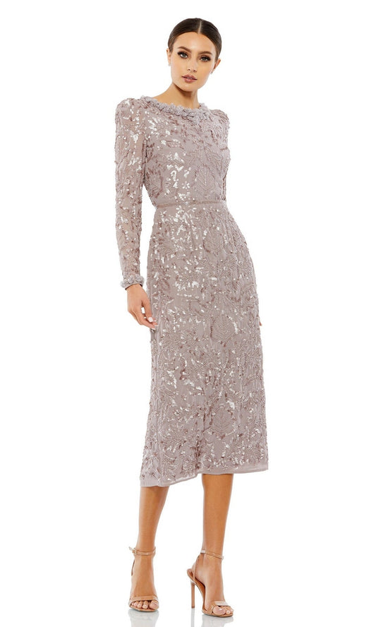 Sequin Midi Wedding Guest Dress: Mac Duggal 93595