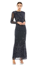 Long Sleeve Sequin Formal Gown: Mac Duggal 93626