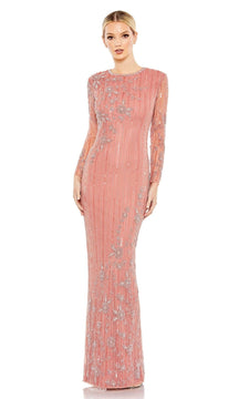 Long Sleeve Sequin Formal Gown: Mac Duggal 93626