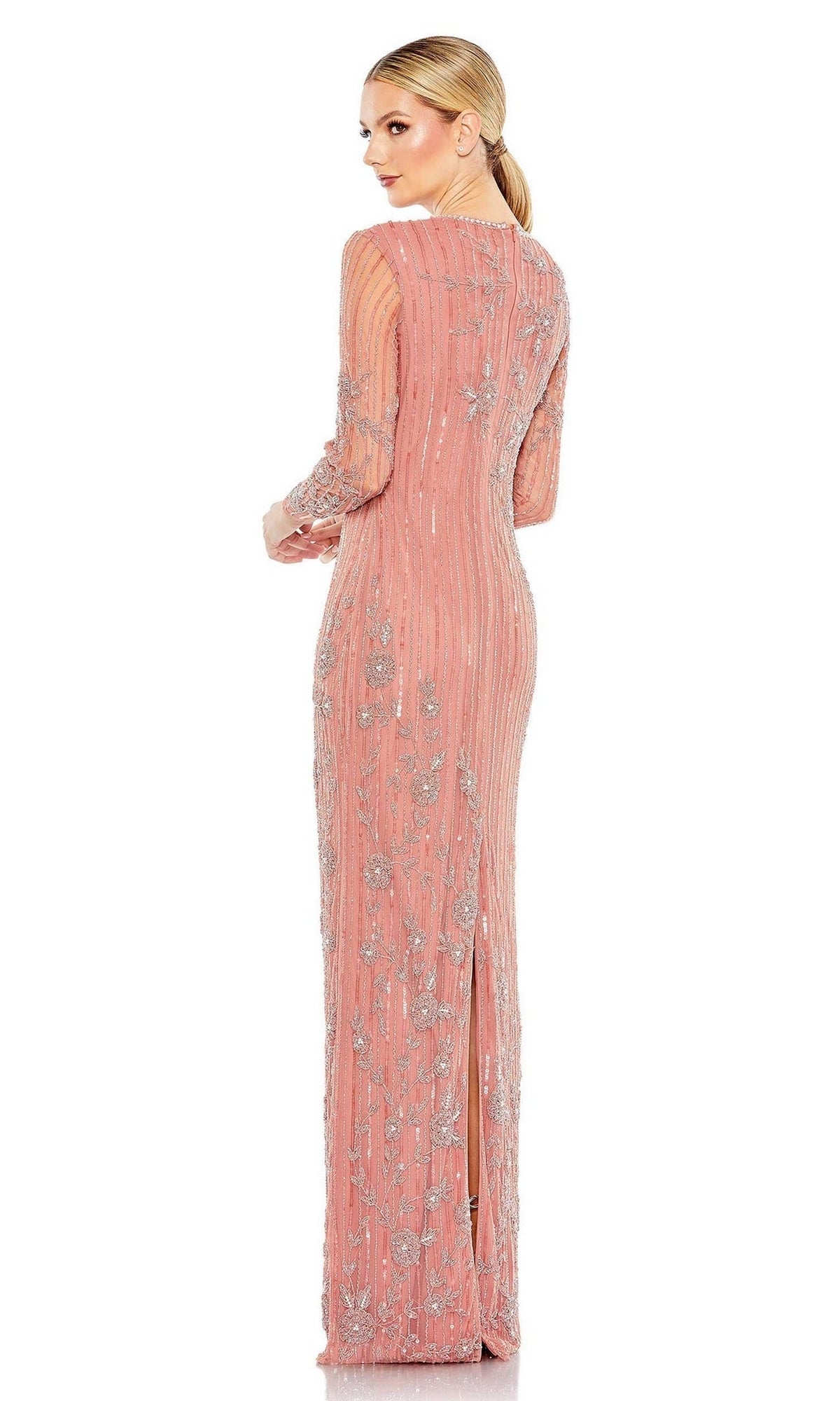 Long Sleeve Sequin Formal Gown: Mac Duggal 93626