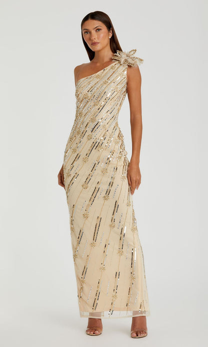 Long Gold Sequin Formal Dress: Mac Duggal 93739