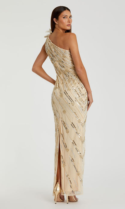 Long Gold Sequin Formal Dress: Mac Duggal 93739