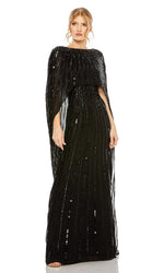 Caped Long Sequin Formal Dress: Mac Duggal 93869