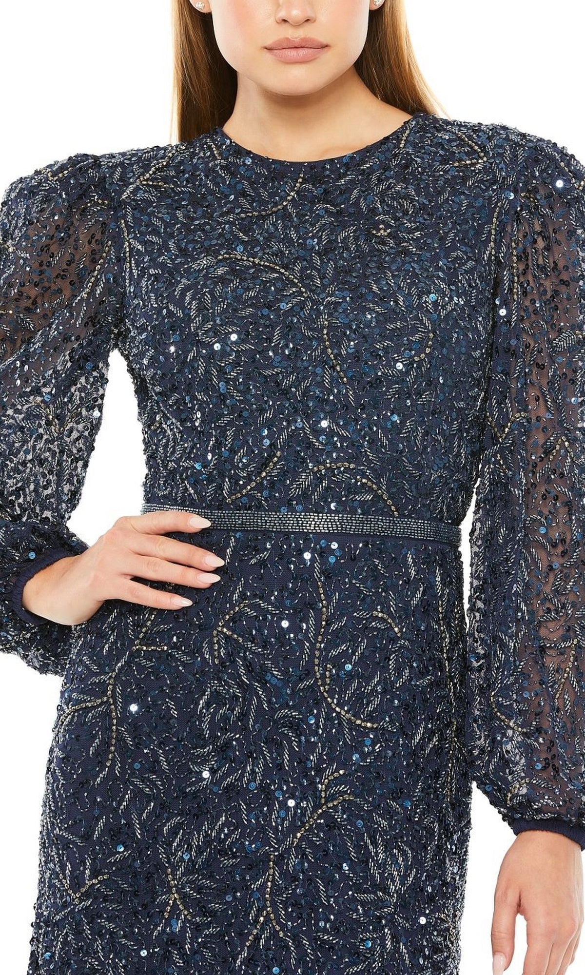 Modest Long Beaded Formal Dress: Mac Duggal 93902