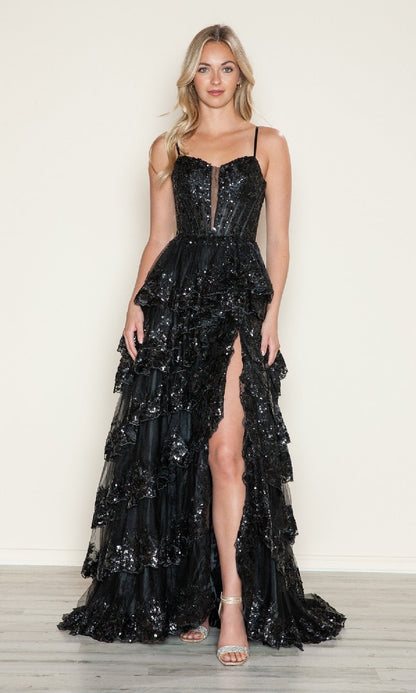 Long Prom Dress: Poly USA 9606
