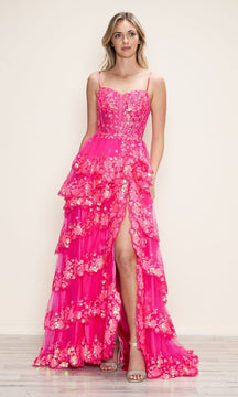 Long Prom Dress: Poly USA 9606