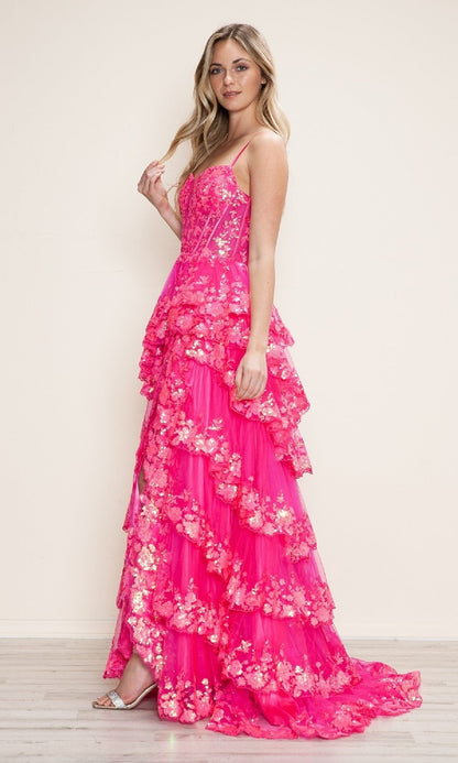 Long Prom Dress: Poly USA 9606