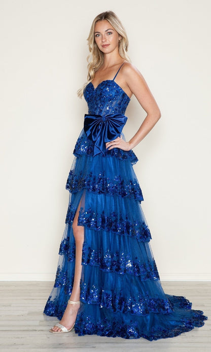 Long Prom Dress: Poly USA 9626
