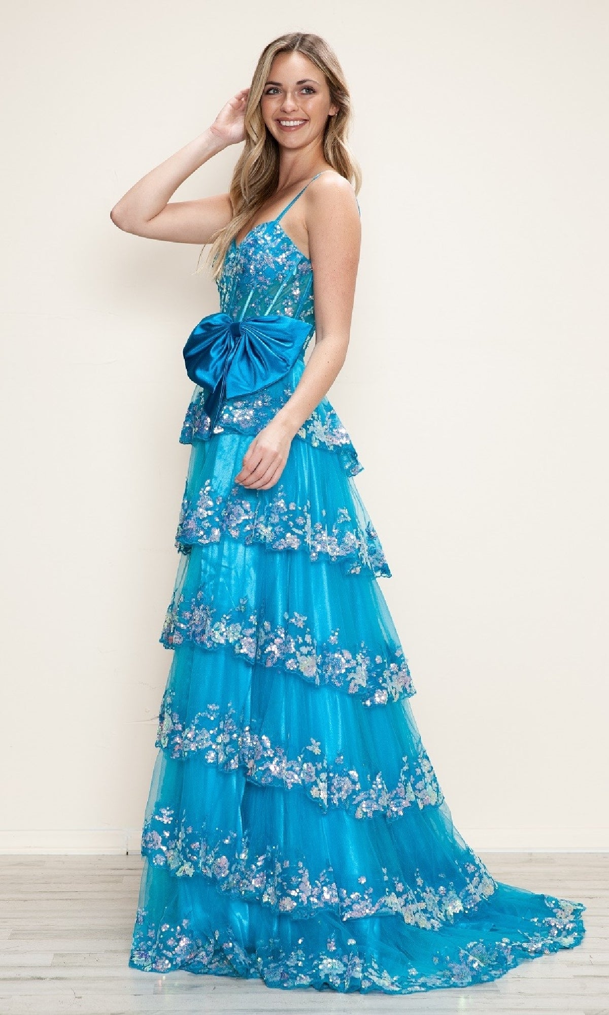 Long Prom Dress: Poly USA 9626