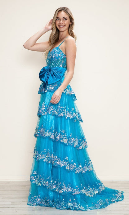Long Prom Dress: Poly USA 9626