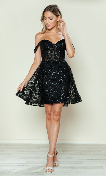 Short Homecoming Dress: Poly USA 9636