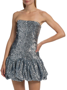 Garance Sequin Bubble Hem Minidress