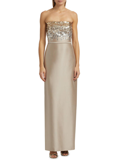 Phaedra Sequin Strapless Gown