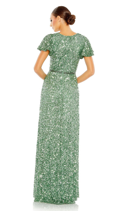 Short-Sleeve Sequin Formal Dress: Mac Duggal 5540