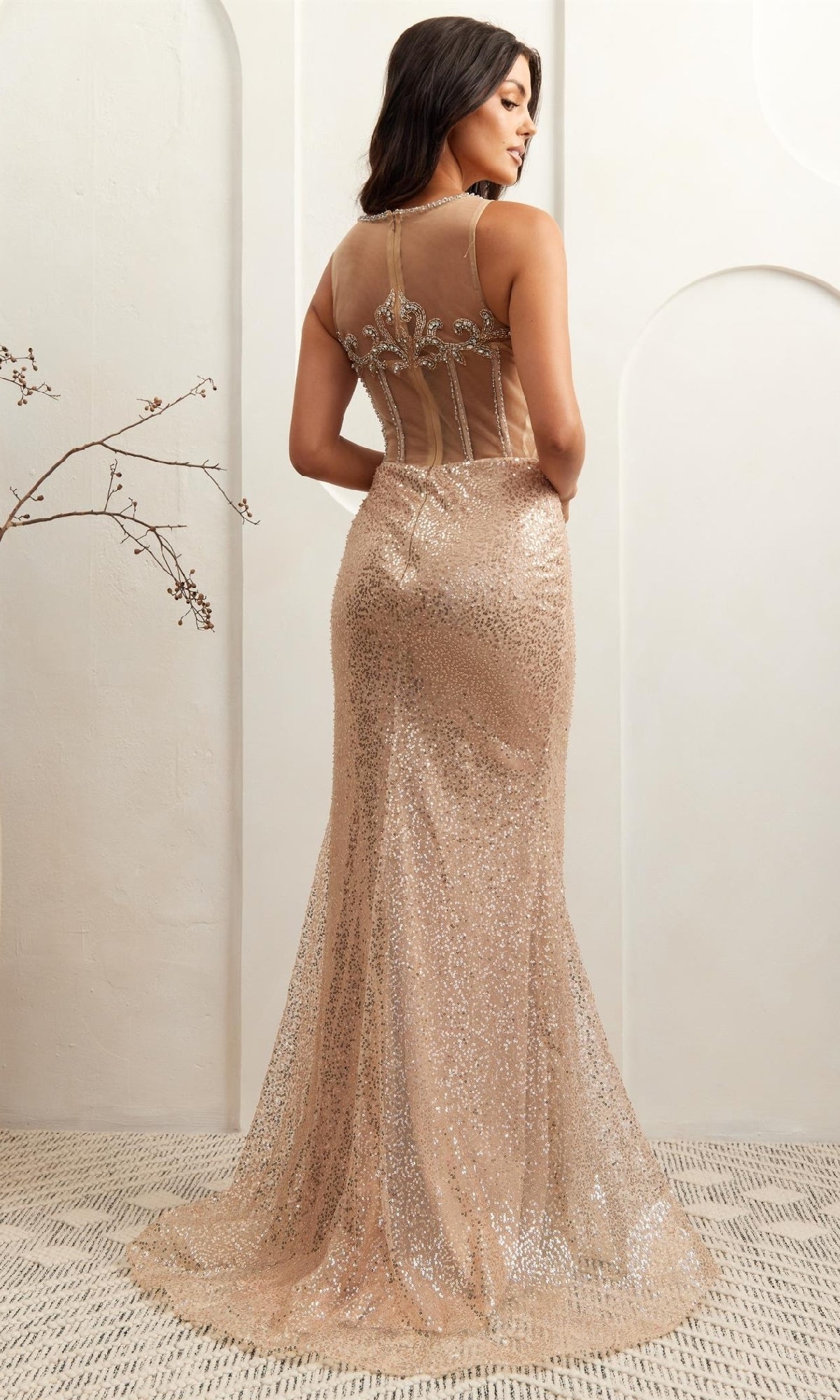 Sleeveless Sequin Prom Gown: Amelia Couture AG0111