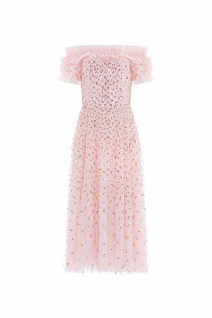 Autumn Leaves Off-Shoulder Ballerina Dress