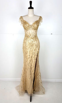 Off-Shoulder Long Sequin Prom Dress: Chicas C331