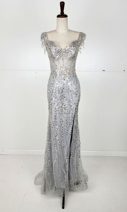 Off-Shoulder Long Sequin Prom Dress: Chicas C331