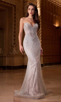 Strapless Long Sequin Prom Dress: Ladivine CC416