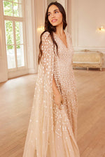 Clover Cape Sleeve Ankle Gown