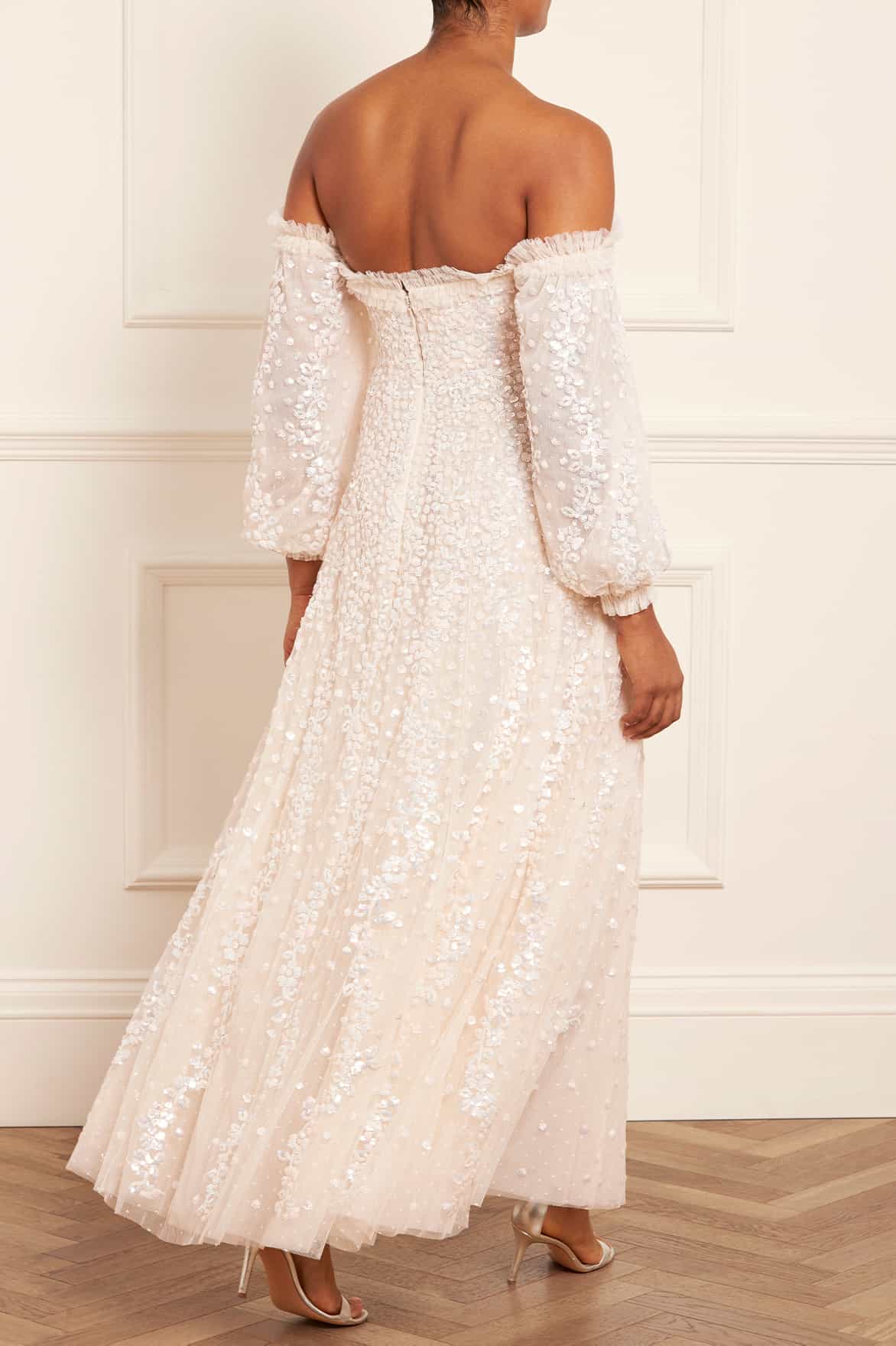 Confetti Gloss Off-Shoulder Gown