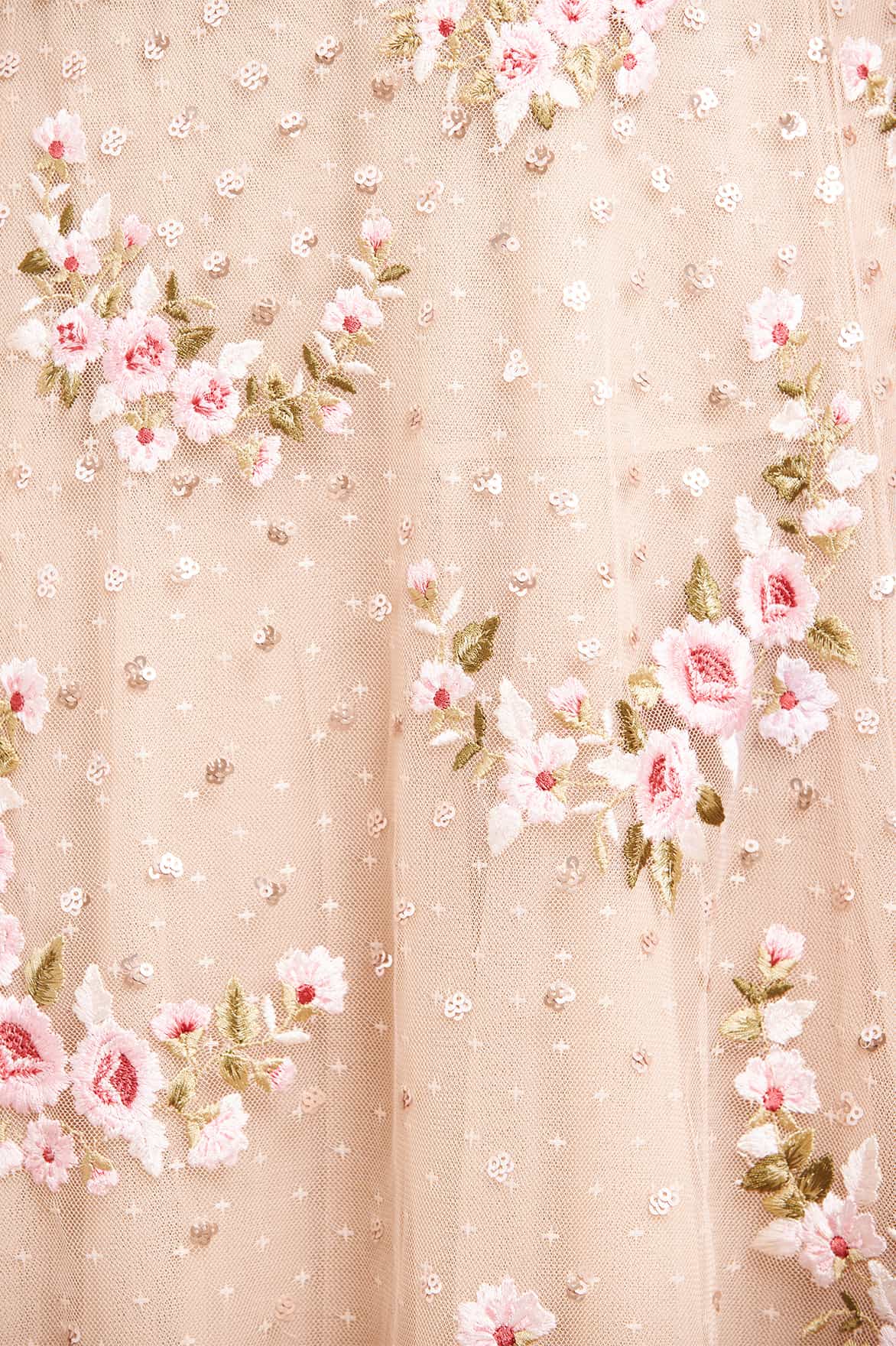 Crescent Roses Cape Ankle Gown