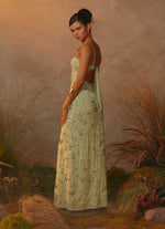 Celandine Beaded Maxi Dress - Lime