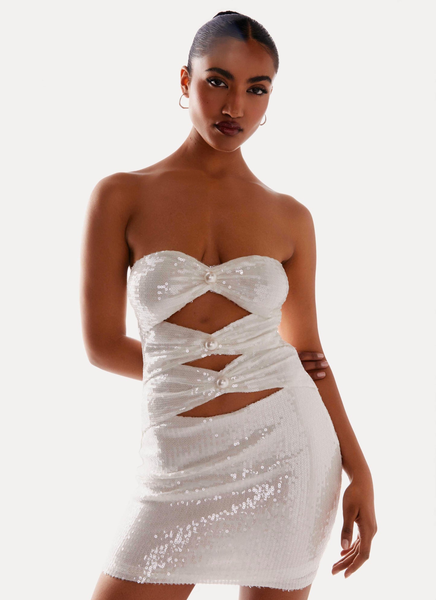 Clyra Sequin Mini Dress - Ivory