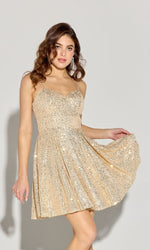 Short Sequin A-Line Hoco Dress: Eureka EK198