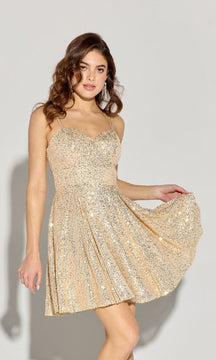 Short Sequin A-Line Hoco Dress: Eureka EK198