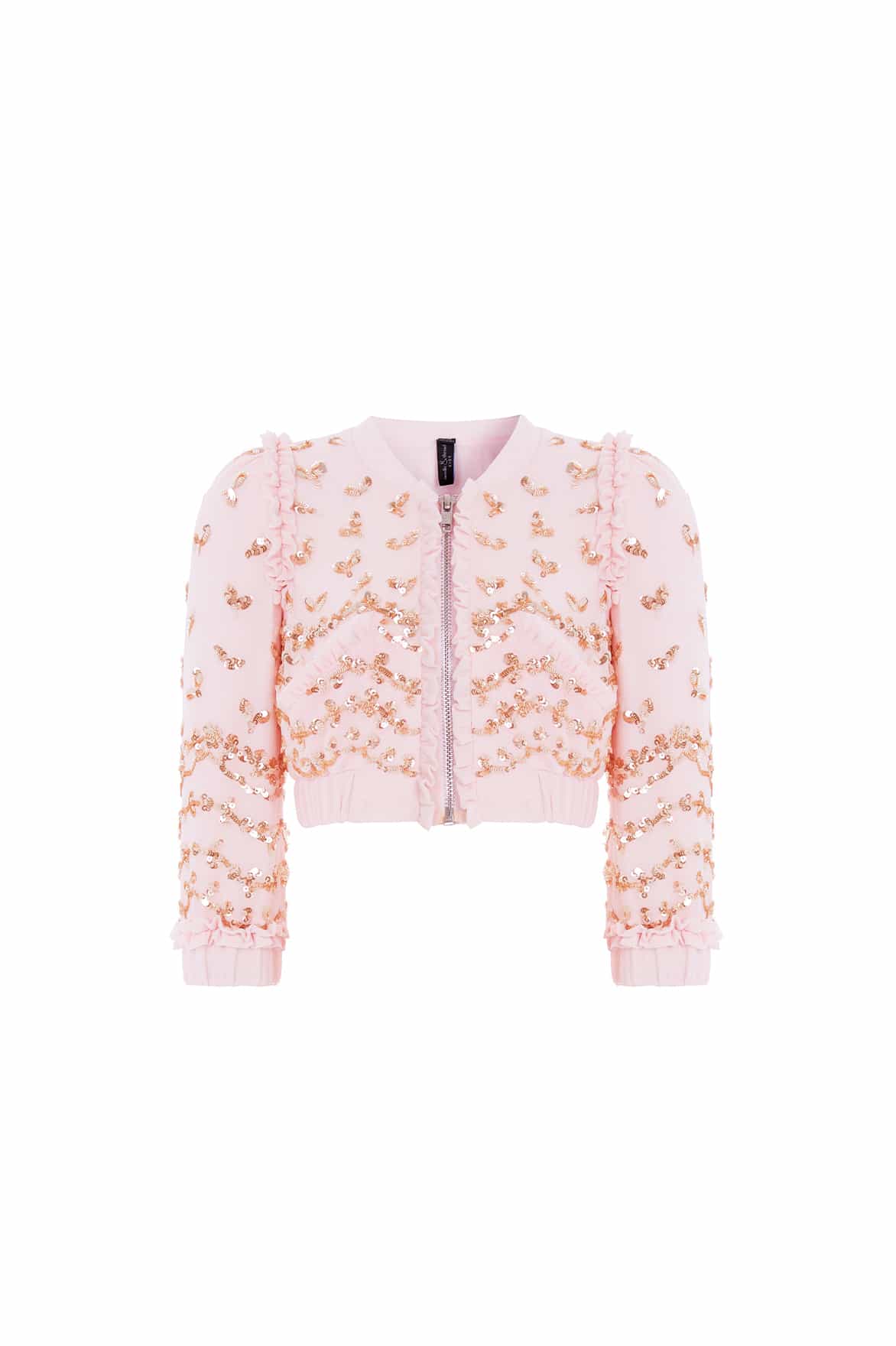Emily Lace Georgette Bomber Jacket