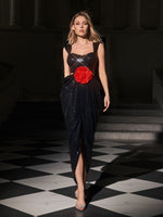 Elythar Flower Sequin Split Maxi Dress