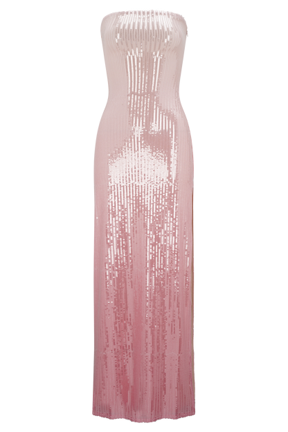 Miranda Strapless Sequin Maxi Dress - Ombre Pink