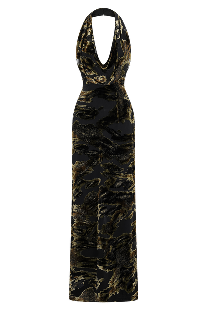 Talila Cowl Front Maxi Dress - Velvet Burnout