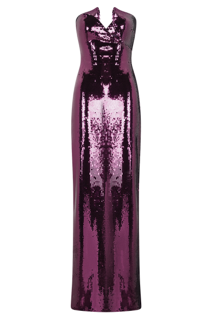 Winston Strapless Sequin Maxi Dress - Plum