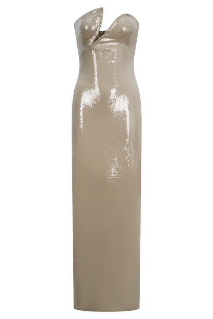 Winston Strapless Sequin Maxi Dress - Taupe