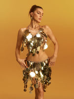 Gossanar Round Sequin Fringe Skirt Set