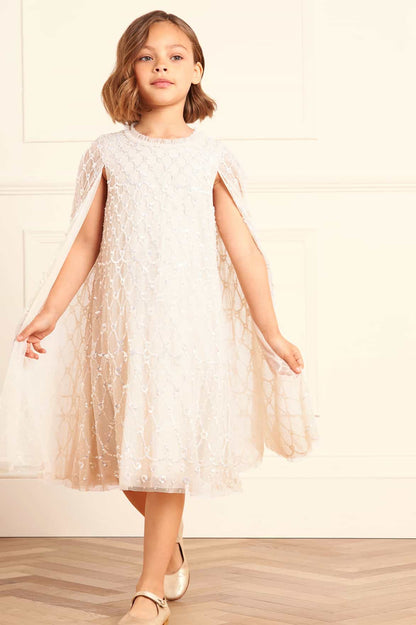 Heart Lattice Cape Kids Dress
