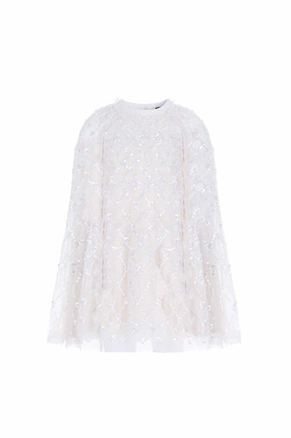 Heart Lattice Cape Kids Dress