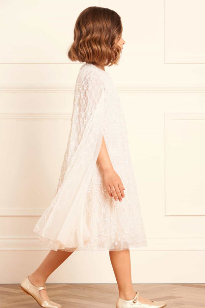 Heart Lattice Cape Kids Dress